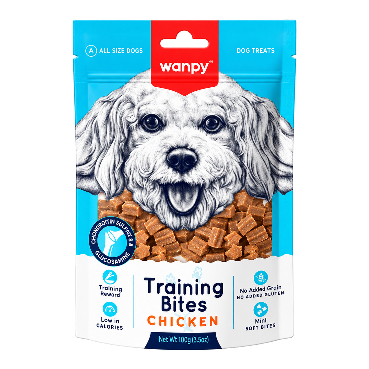 Wanpy Training Bites Chicken Dog Treats – 100g