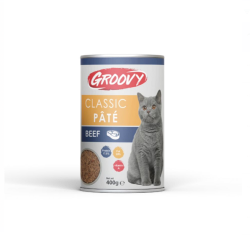Groovy Classic Pate Adult Cat Wet Food Cans Beef 400 g
