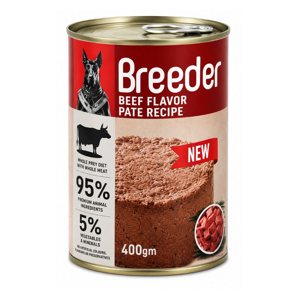 Breeder Wet Food for Dogs – Beef Flavor – 400g