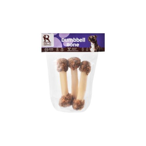 Rich Beef Dumbbell Bone Treats for Dogs Pack of 3