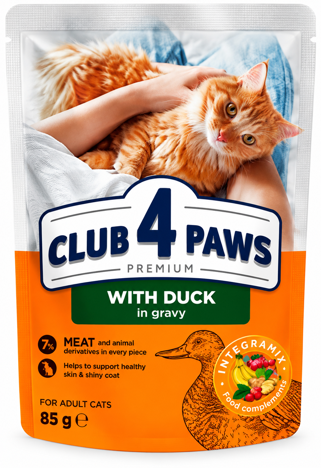 Club 4 Paws Premium Adult Wet Cat Food with Duck in Gravy – 85 G