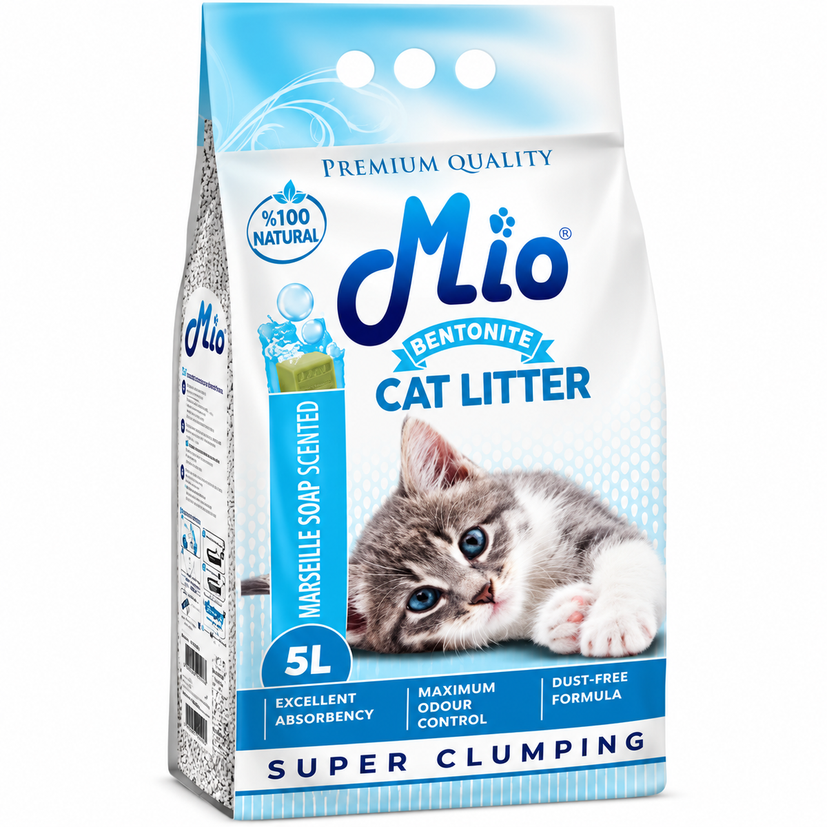 Mio Natural Bentonite Super Clumping Cat Litter – Marseille Soap Scent 5L