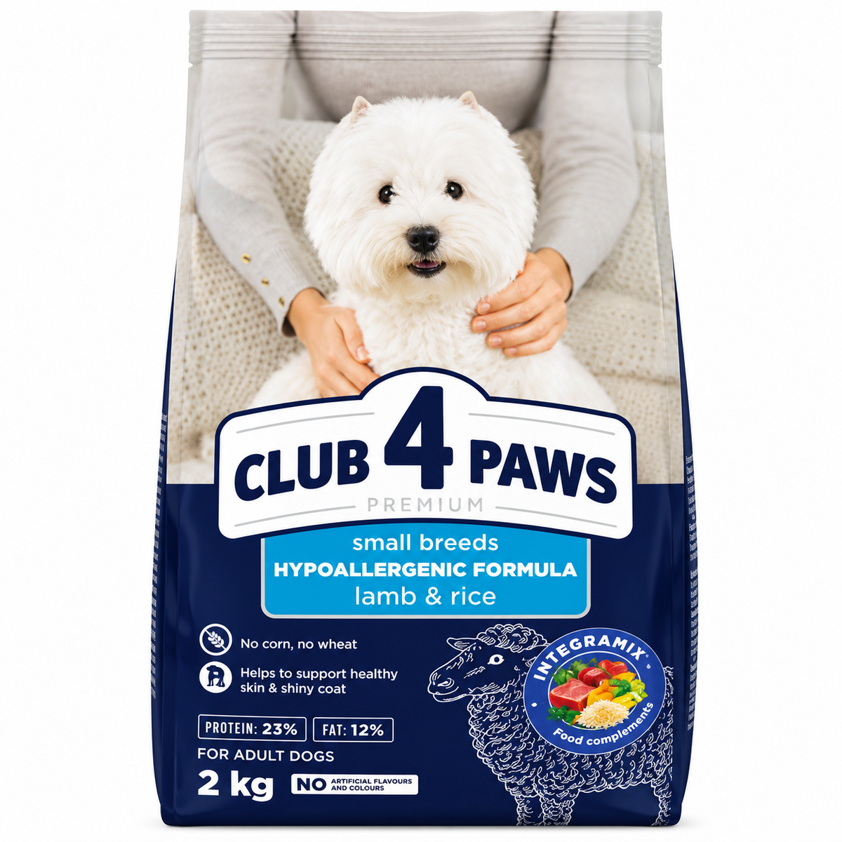 Club 4 Paws Premium Small Breeds Adult Dry Dog Food with Lamb & Rice – 2 KG