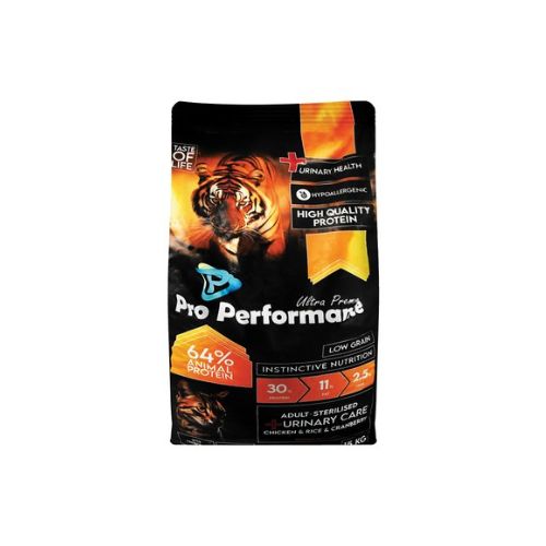 Pro Performance Ultra Premium Hypoallergenic Dry Food with Chicken, Rice & Cranberry for Sterilised Adult Cats 15 kg