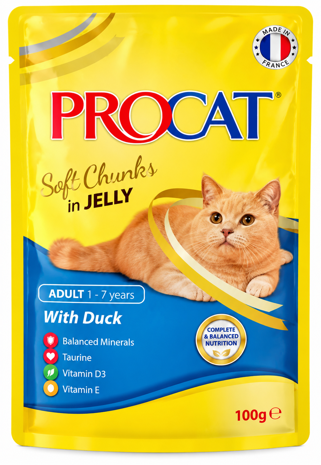 Procat Adult Wet Cat Food with Duck in Jelly – 100 G