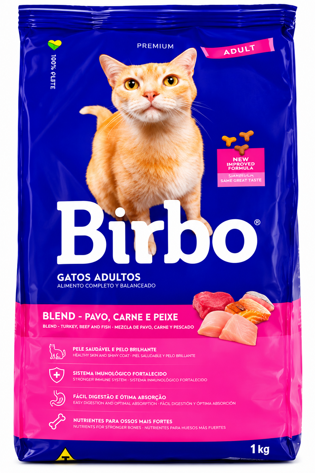 Birbo Premium Adult Cat Dry Food – Turkey, Beef & Fish 1kg