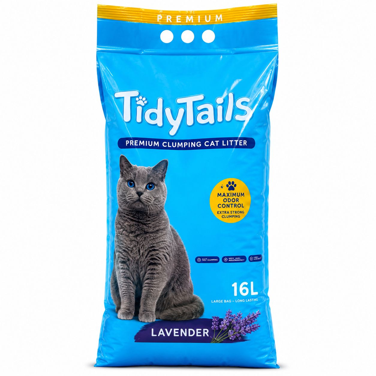 Tidy Tails Premium Clumping Cat Litter Lavender 16L