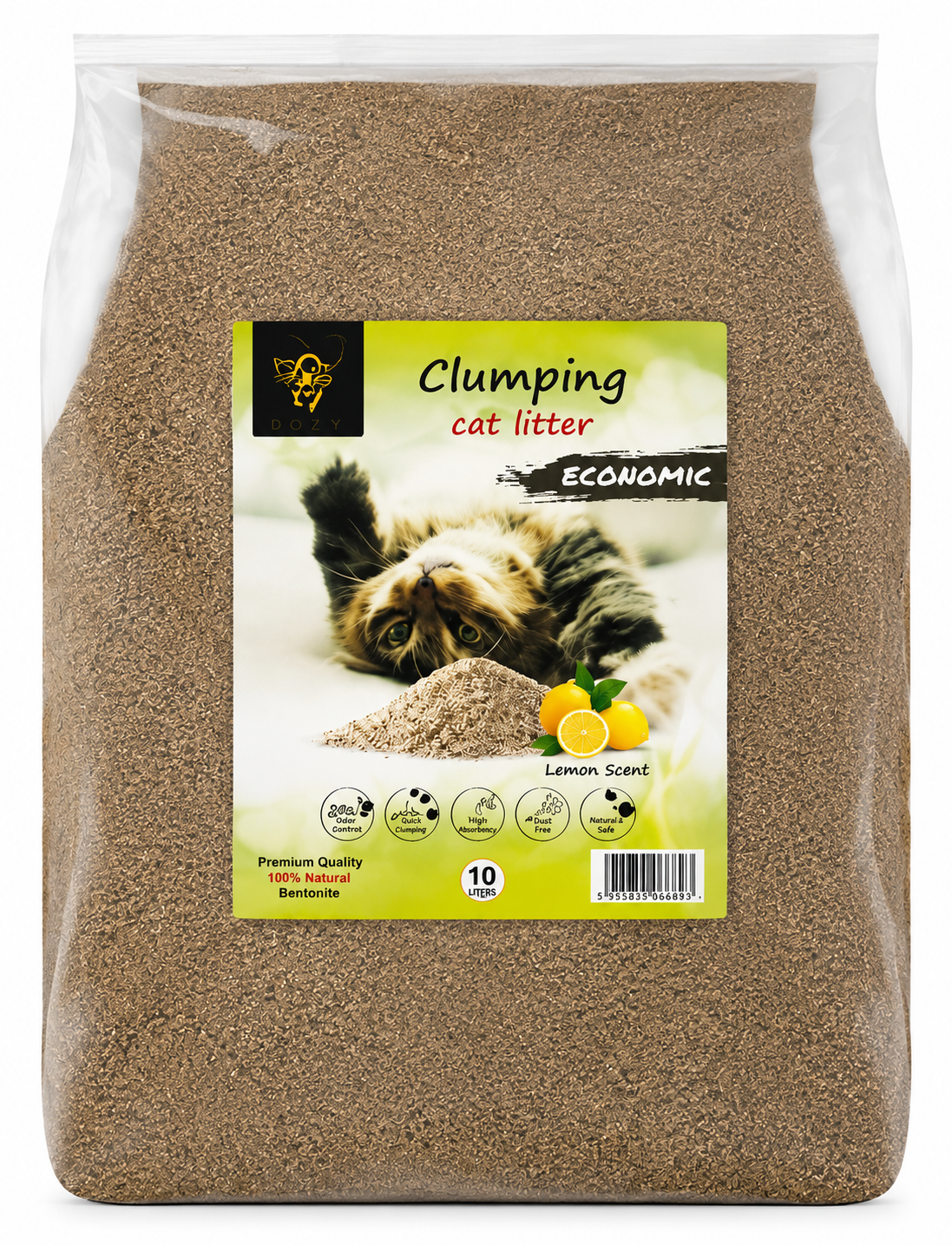 Doodzy Clumping Cat Litter Lemon Scent 10L