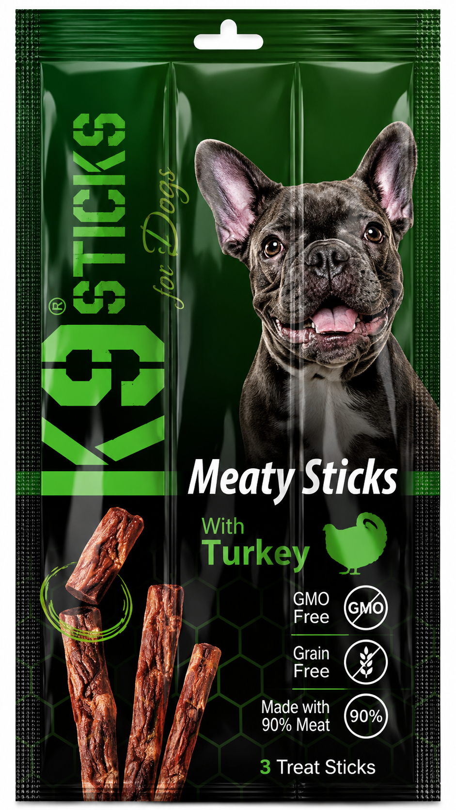 K9 Sticks Signature Meaty Sticks with Turkey for Dogs 3 Treat Sticks