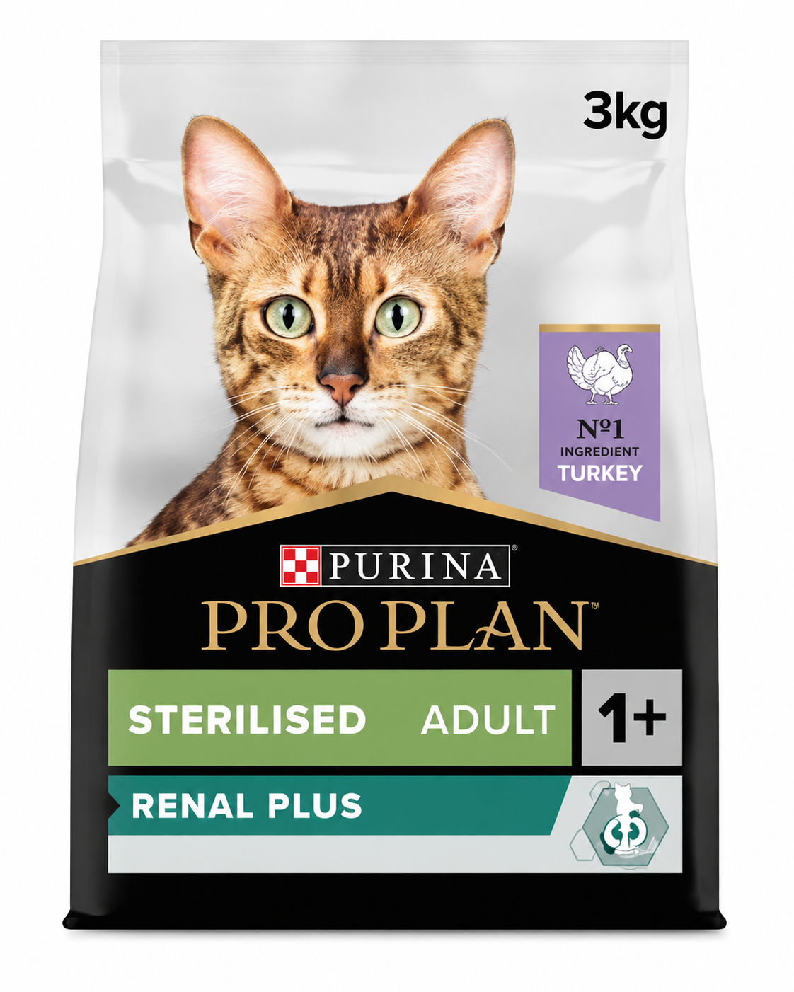 Purina Pro Plan Sterilised Adult Renal Plus with Turkey Dry Cat Food  3 KG