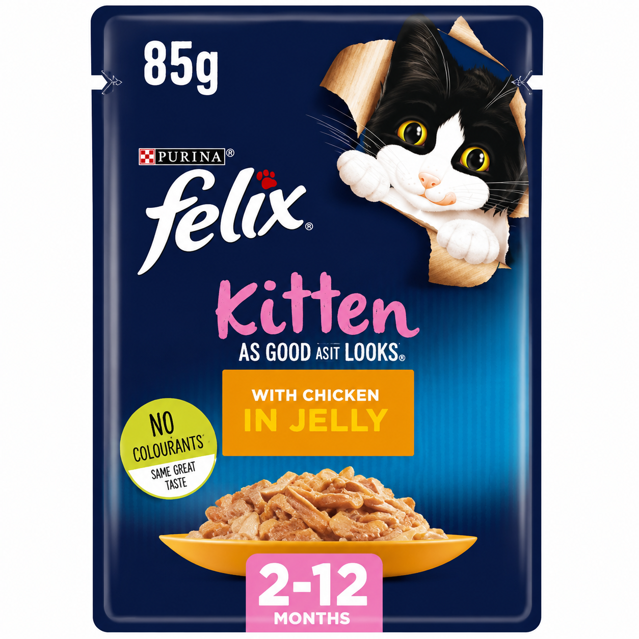 Purina Felix Kitten As Good As It Looks with Chicken in Jelly Wet Cat Food 85g