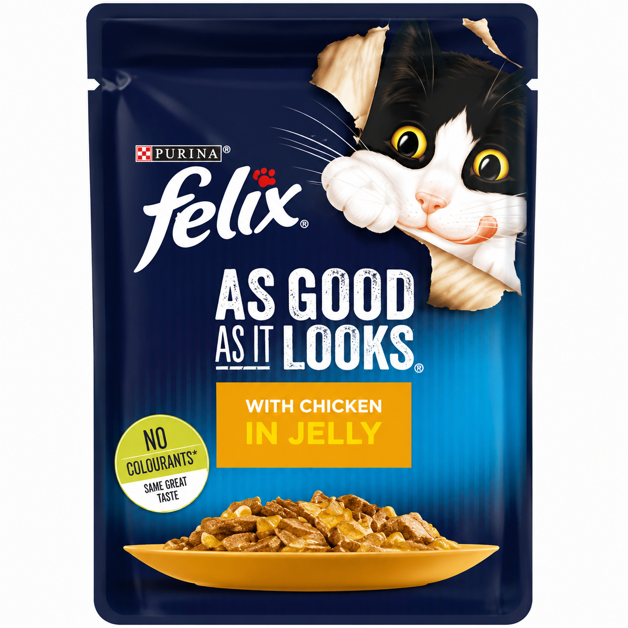 Purina Felix As Good As It Looks Adult Cat Wet Food with Chicken in Jelly 85g