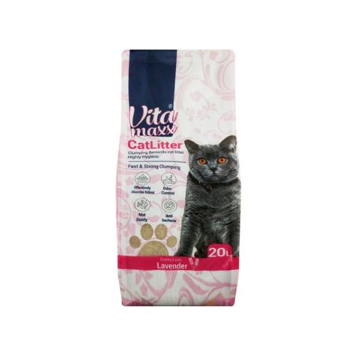 Vita Maxx Clumping Cat Litter with Antibacterial Bentonite & Lavender Scent 20L