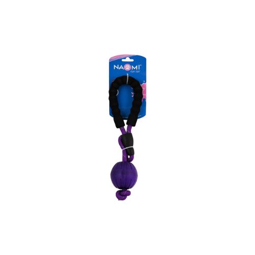 Tug Rope Toy with Ball for Dogs Black & Purple by Naomi