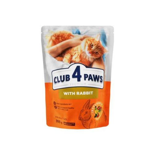 Club 4 Paws Adult Cat Dry Food with Rabbit 300g