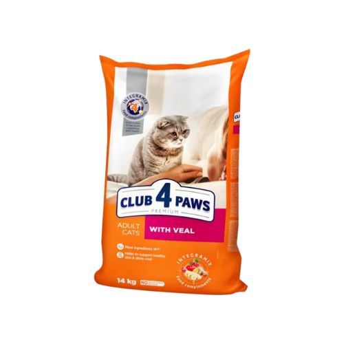 Club 4 Paws Adult Cat Dry Food with Veal 14kg