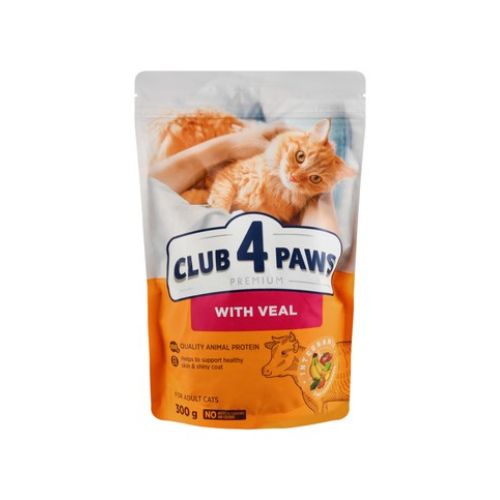 Club 4 Paws Adult Cat Dry Food with Veal 300g