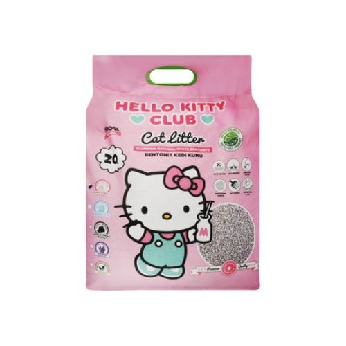 Hello Kitty Eco Friendly White Bentonite Clumping Cat Litter Baby Powder Scent 20L