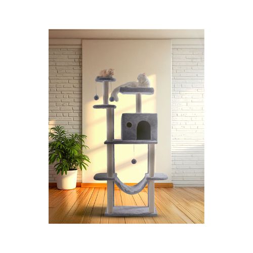 Cat Tree & Scratcher House (60x40x160cm)