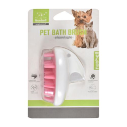 Nanbeal Pet Bath Brush - Pink and White