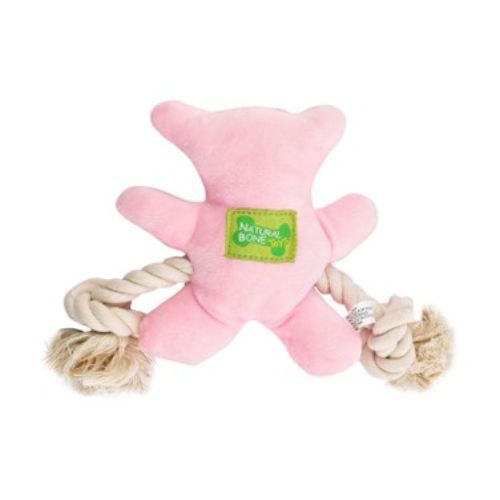 Solay Pink Bear Rope Tug Toy with Stuffed Toy