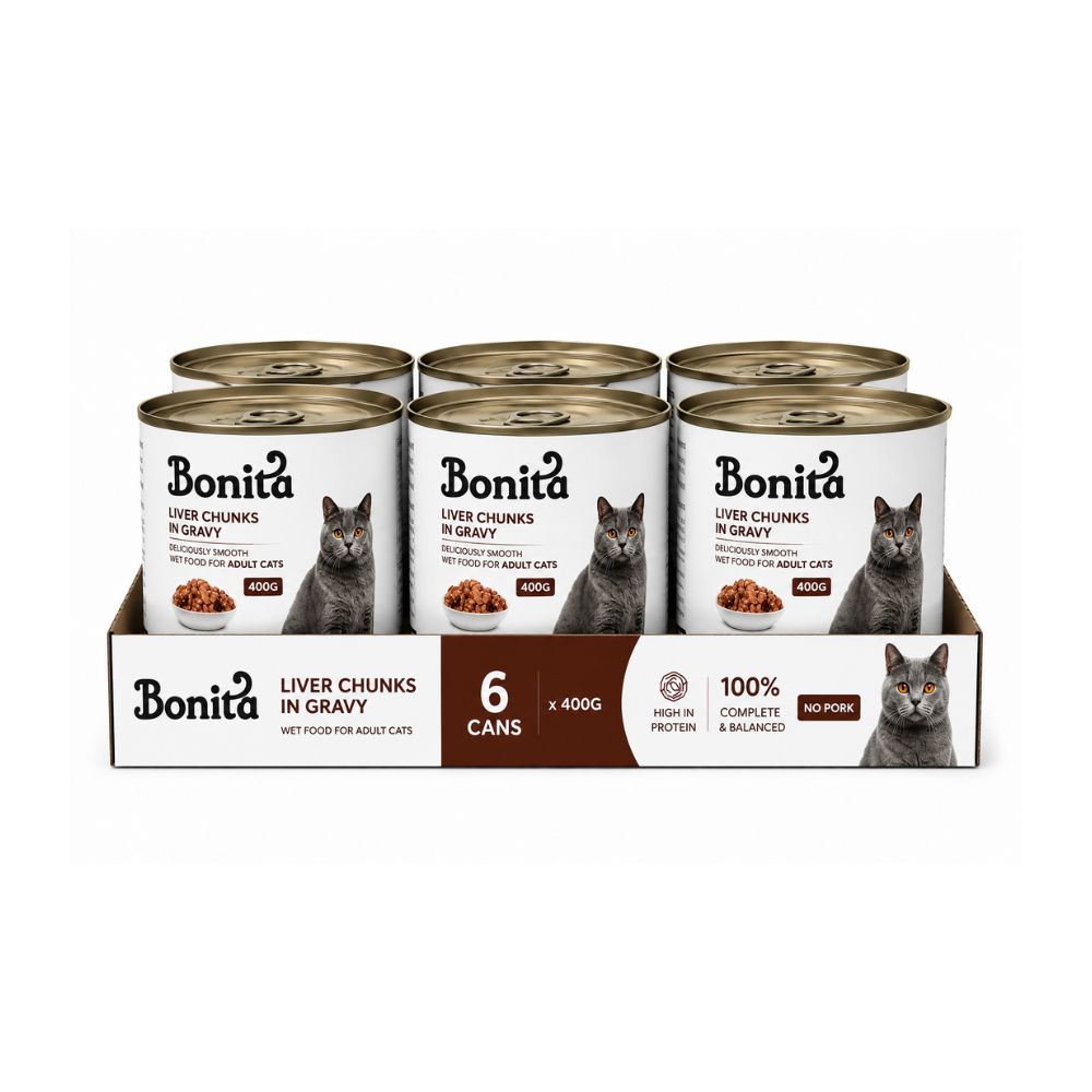 Bonita Cat Canned Food – Liver Flavor – 400g (Pack of 6)