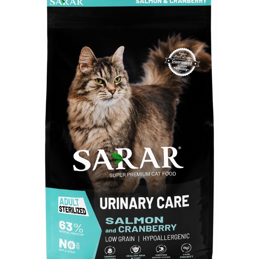 Sarar Hypoallergenic dry food with salmon and cranberry for sterilized cats (2 kg)