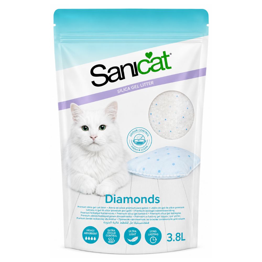 Sanicat Diamonds Silica Gel Cat Litter Crystals 3.8L