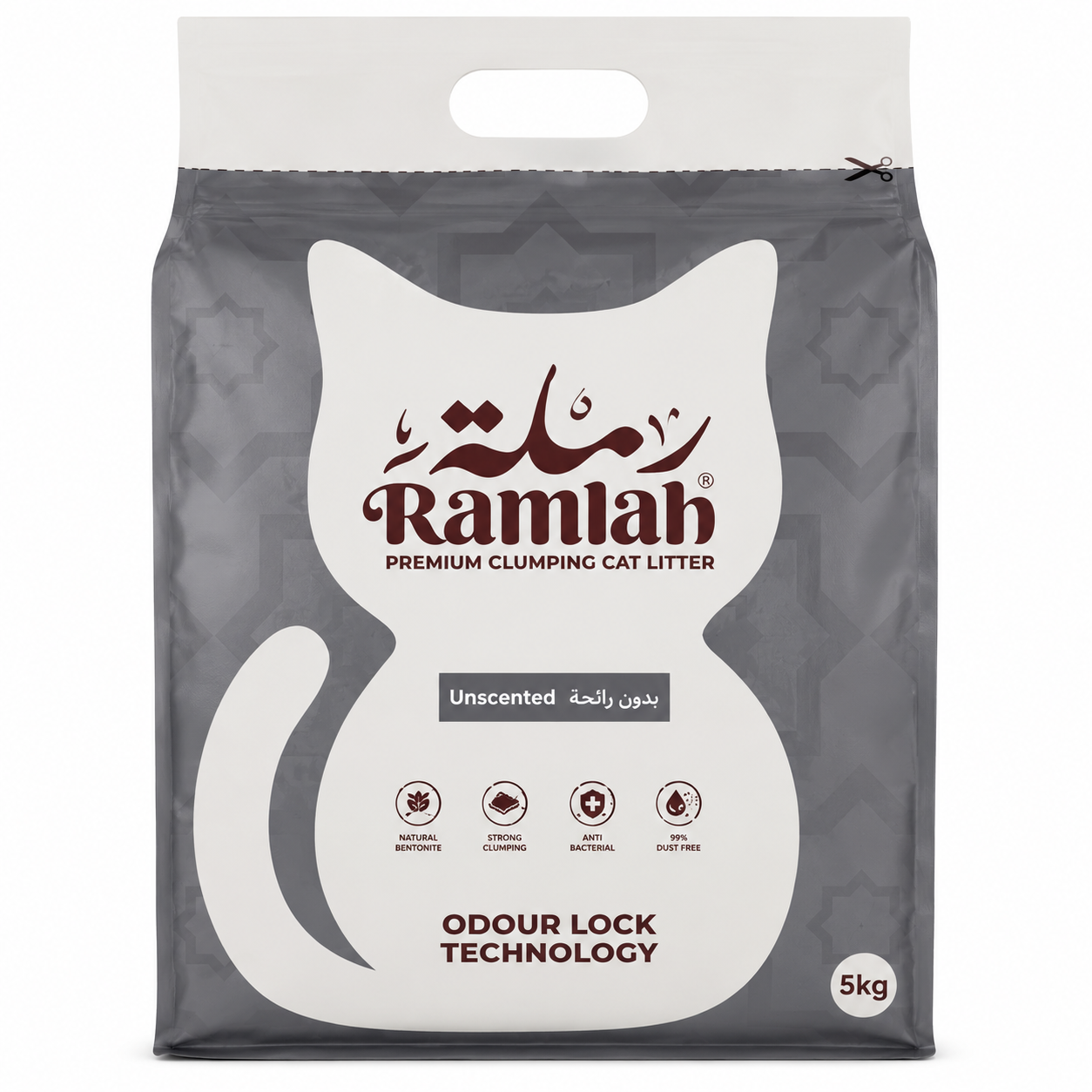 Ramlah Antibacterial Clumping Cat Litter – Unscented – 5L
