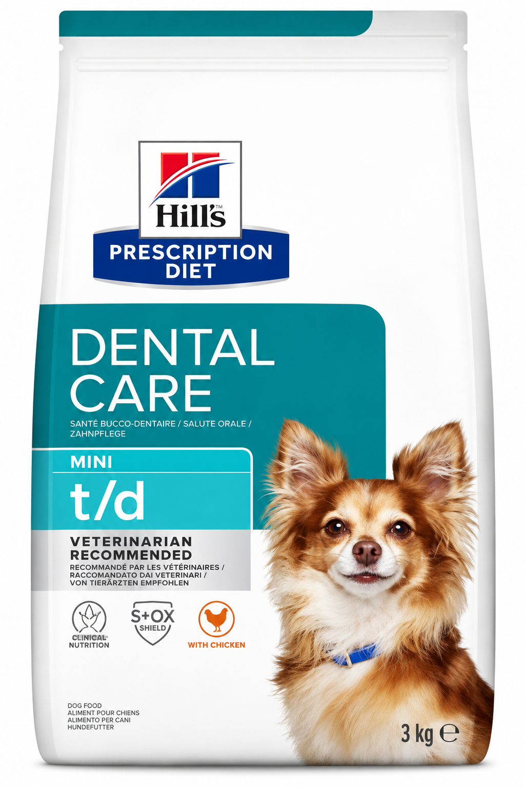 Hill’s Prescription Diet Mini t/d Dental Care Dry Dog Food with Chicken – 3 KG
