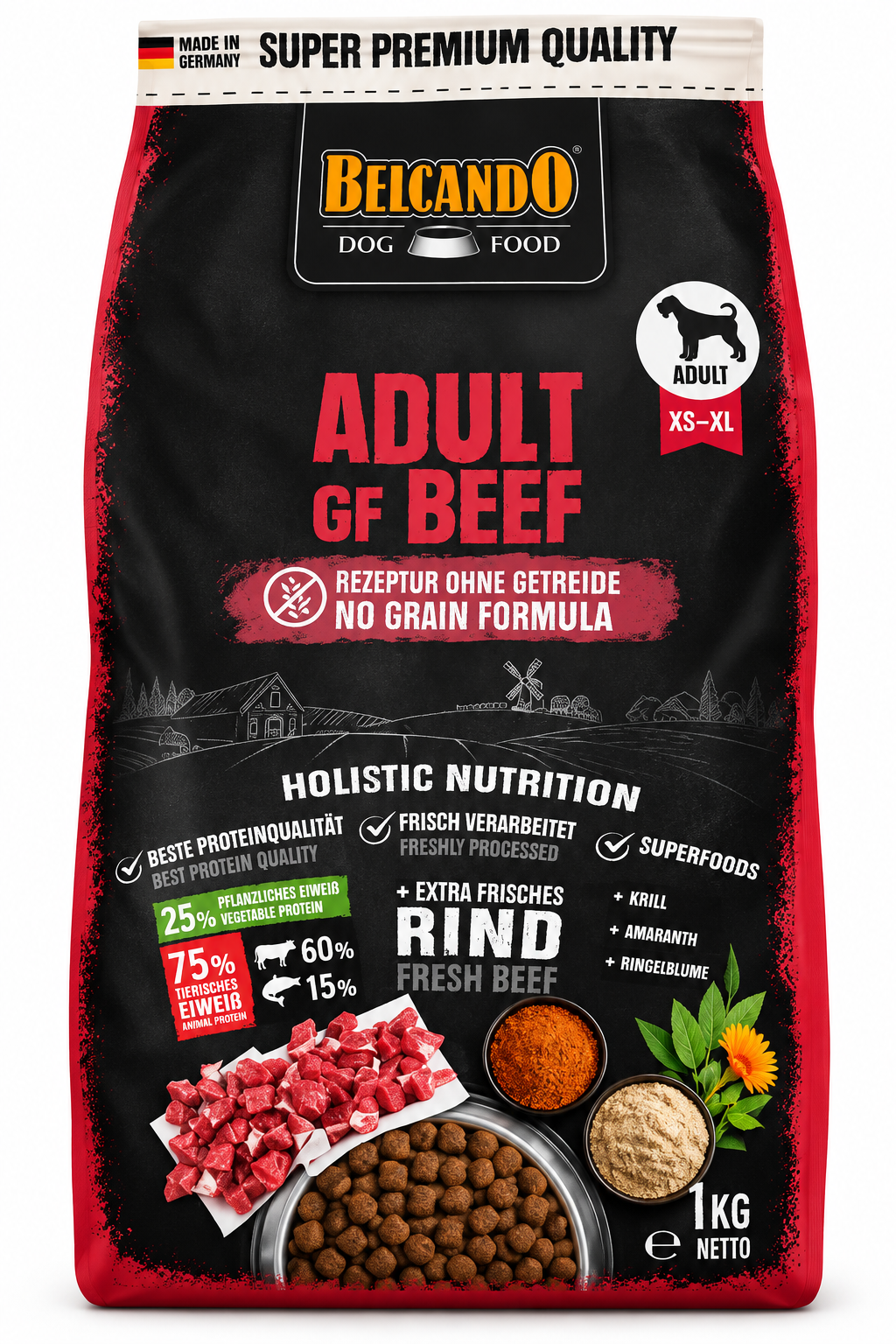 Belcando Adult GF Beef Grain-Free Dry Dog Food – 1 KG