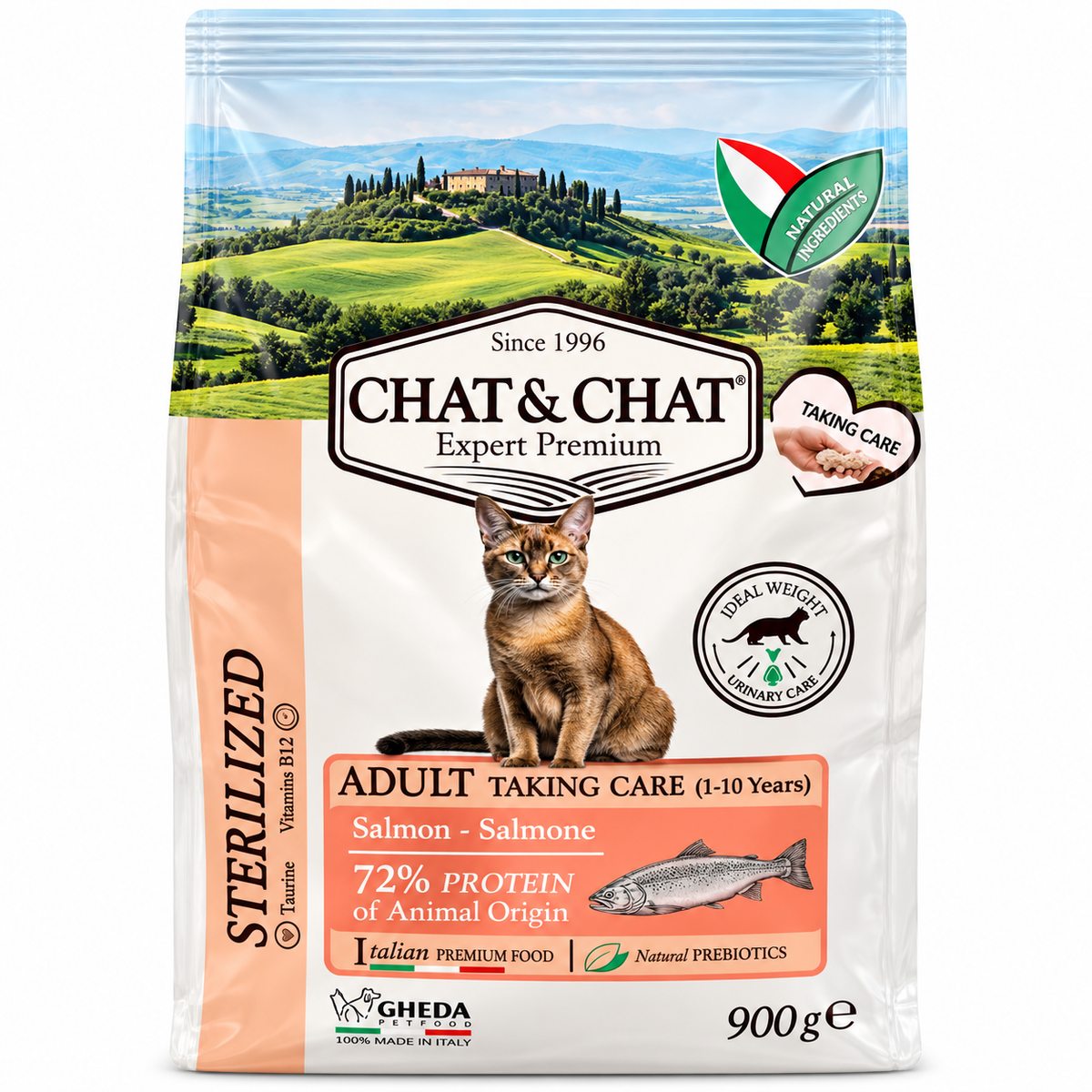 Chat & Chat Expert Premium Sterilized Adult Cat Dry Food with Salmon 900g