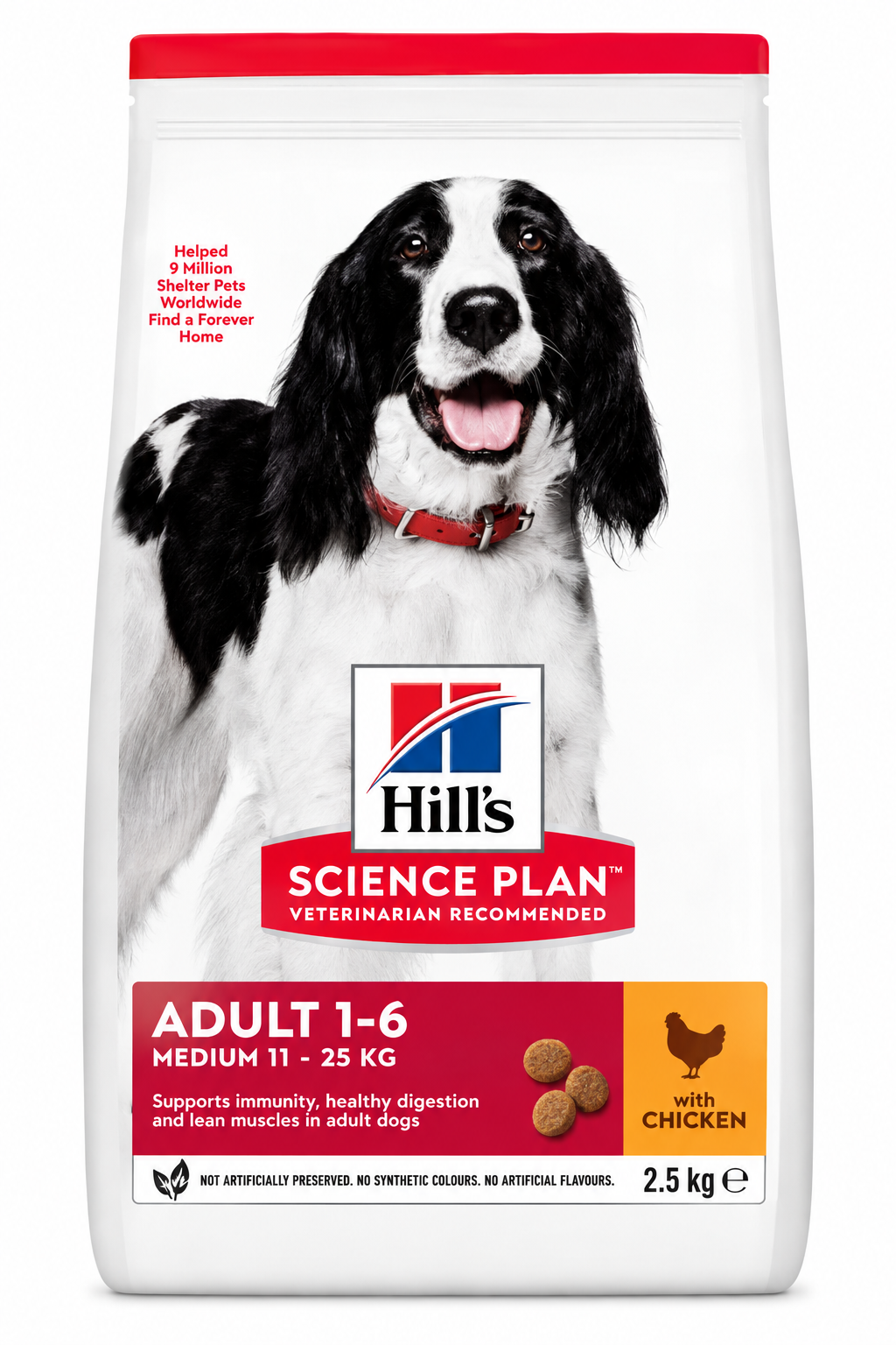 Hill’s Science Plan Adult Medium Breed Dry Dog Food with Chicken – 2.5 KG