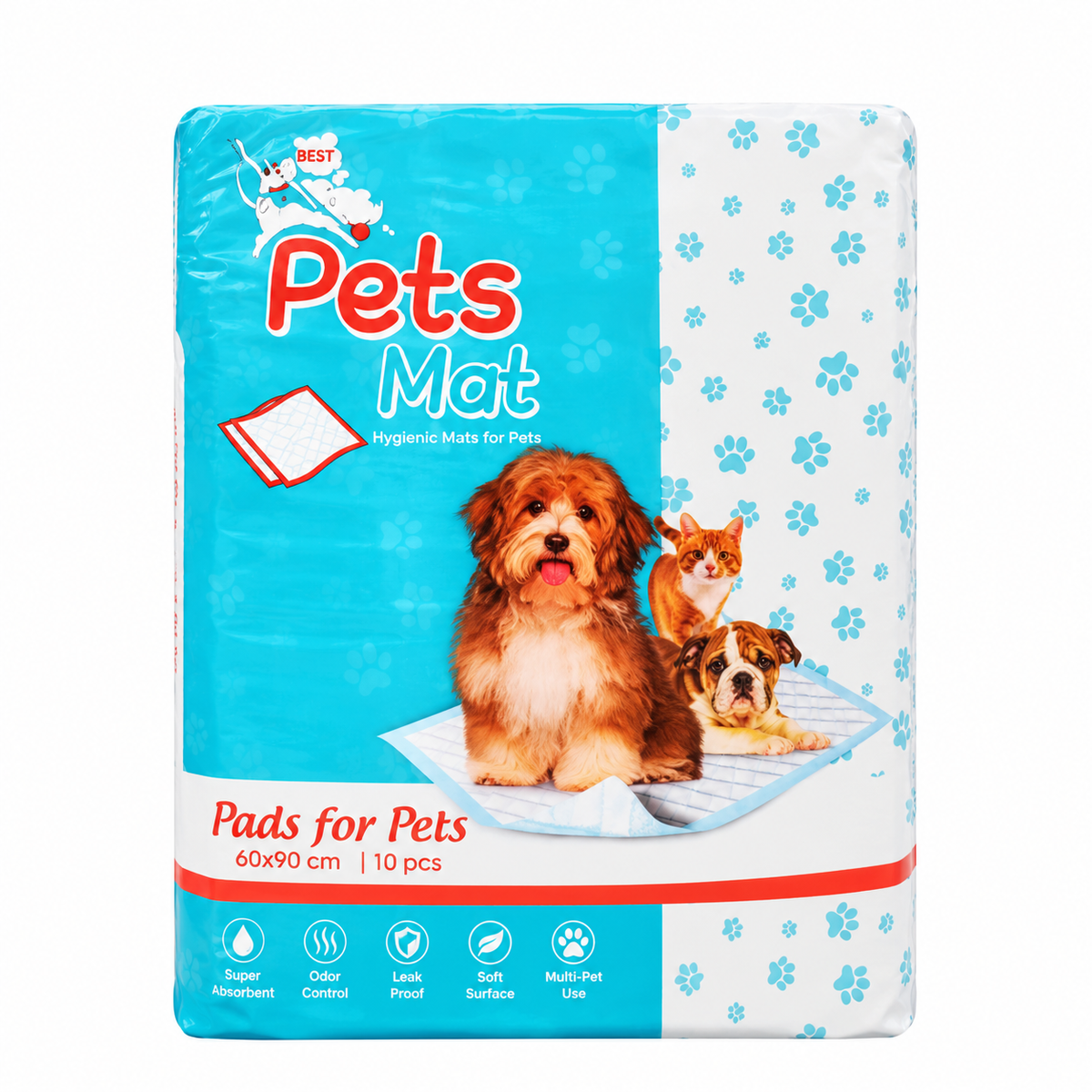Pets Mat Hygienic Training Pads 60×90 cm – 10 Sheets