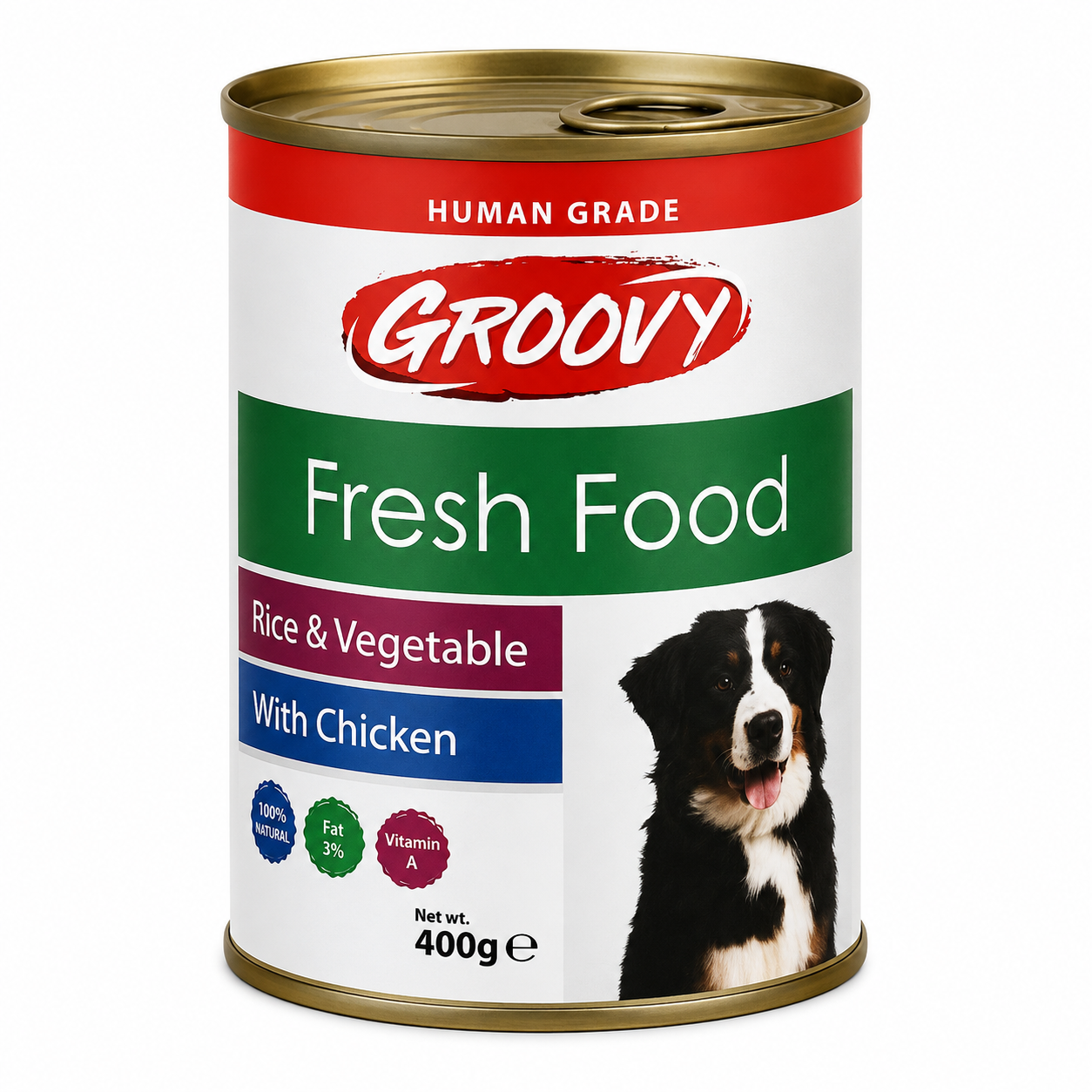 Groovy Wet Dog Food with Chicken, Rice & Vegetables  400g