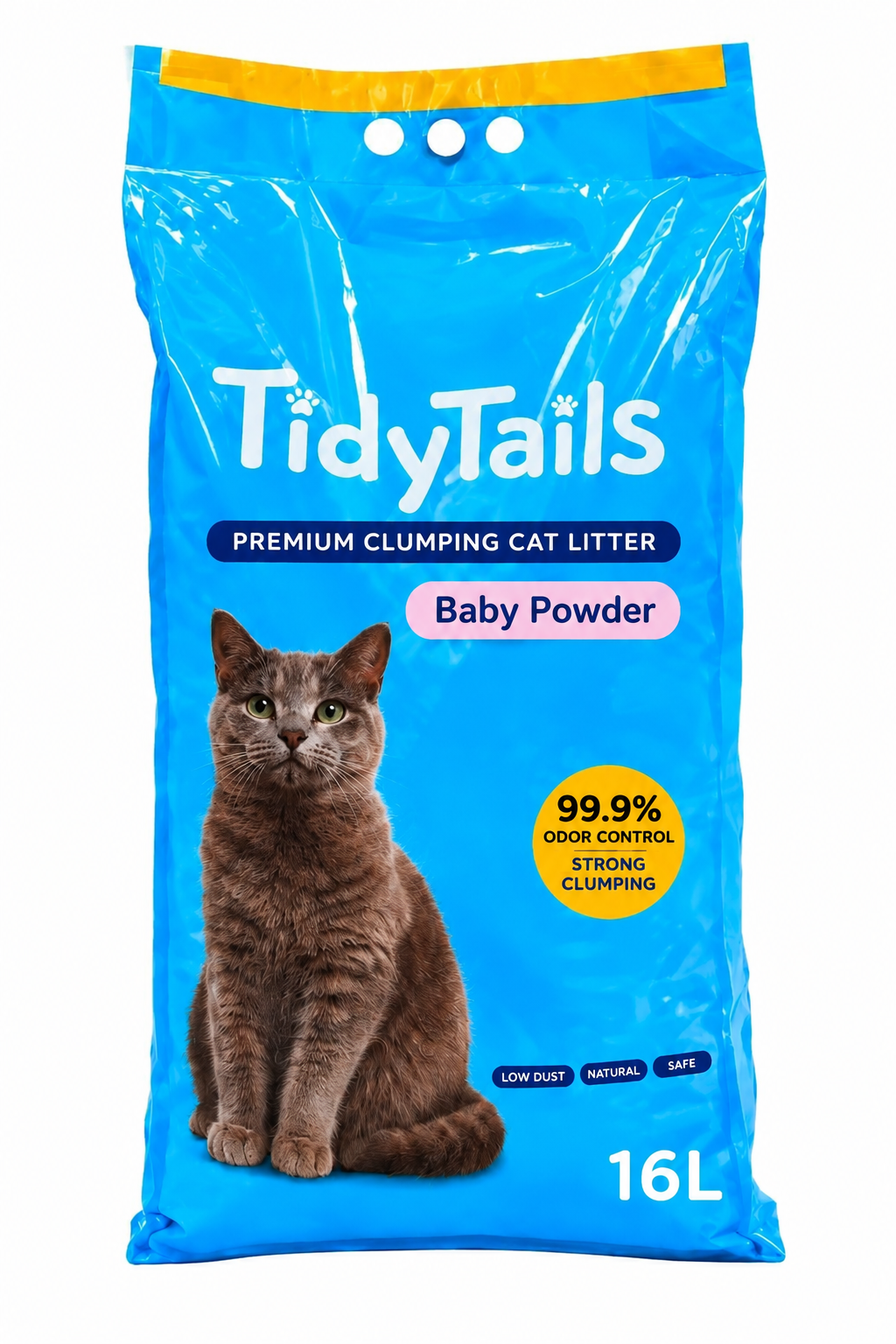 TidyTails Baby Powder Clumping Cat Litter – 16L
