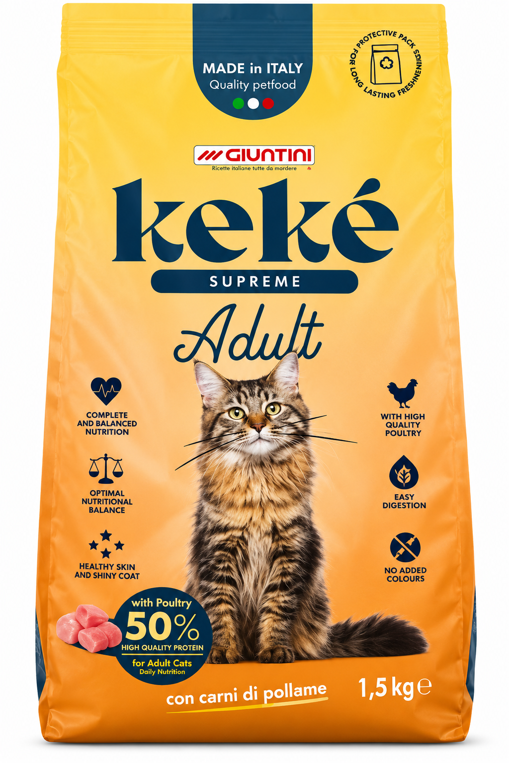 Giuntini Kekè Supreme Adult Dry Cat Food with Poultry – 1.5 KG