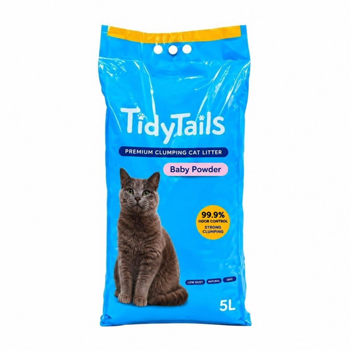 TidyTails Baby Powder Clumping Cat Litter – 5L