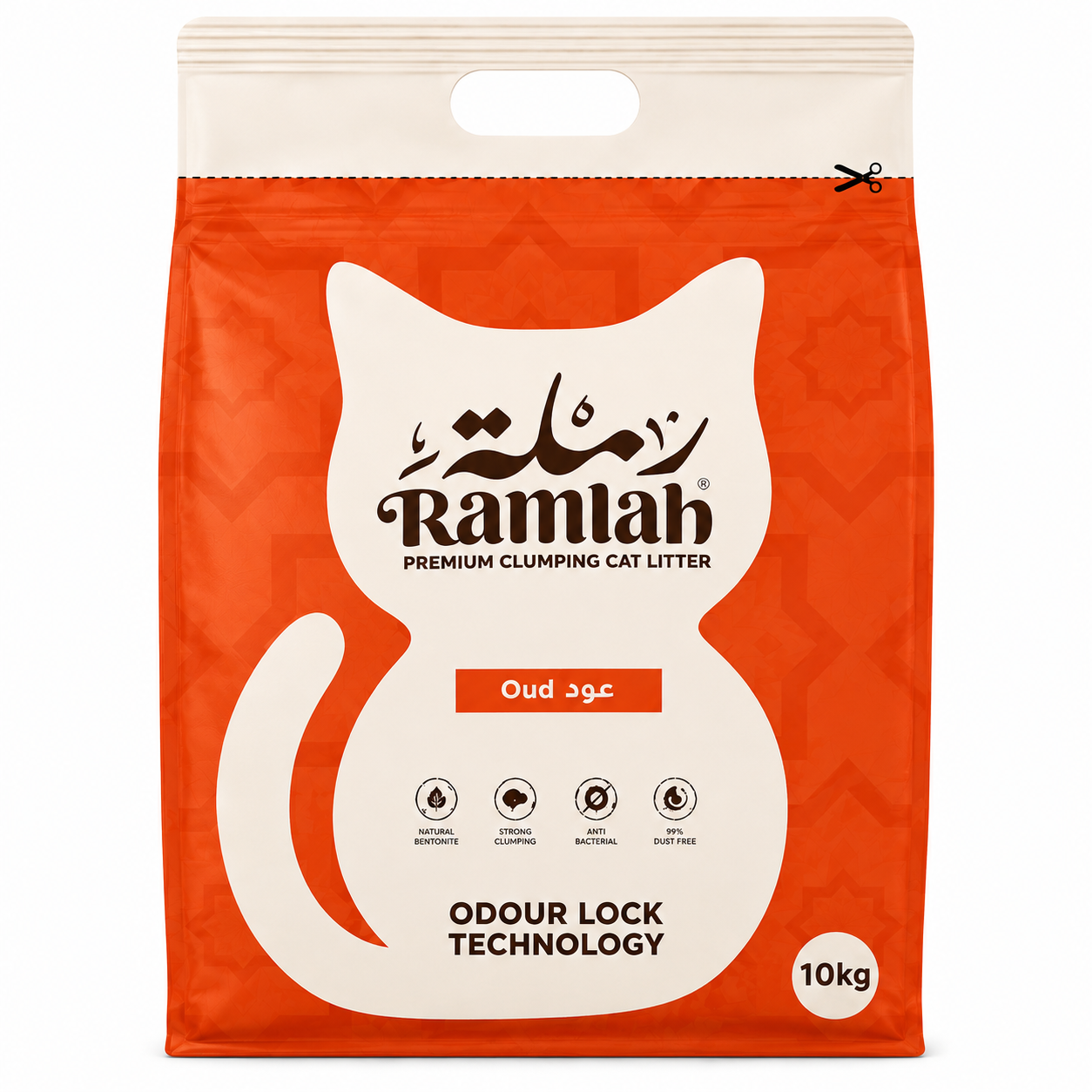 Ramlah Antibacterial Clumping Cat Litter – Oud Scent  10L