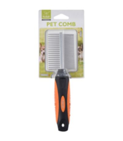 Nanbeal Dual-Sided Pet Comb - Black and Orange