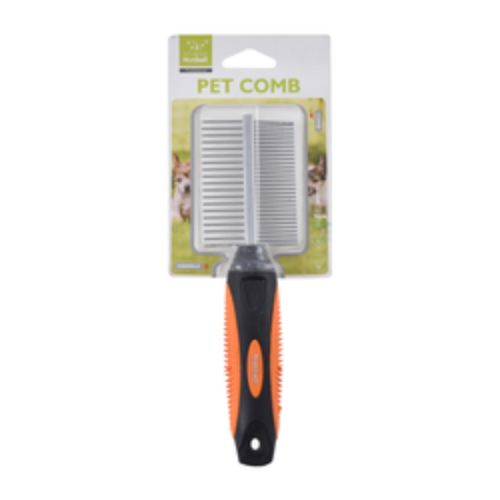 Nanbeal Dual-Sided Pet Comb - Black and Orange