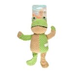 Solay Brown and Green Frog-Shaped Dog Stuffed Toy