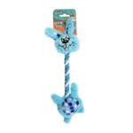 Solay Light Blue Rabbit-Shaped Dog Rope Tug Toy