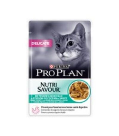 Purina Pro Plan Nutrisavour Wet Food for Sensitive Cats with Ocean Fish in Gravy