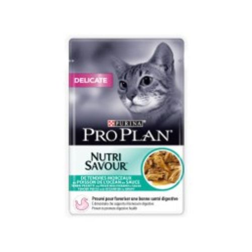 Purina Pro Plan Nutrisavour Wet Food for Sensitive Cats with Ocean Fish in Gravy