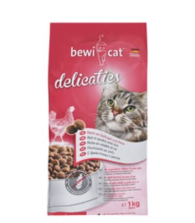 Bewi Cat Delicates Poultry & Rice Dry Food for Adult Cats - 1kg