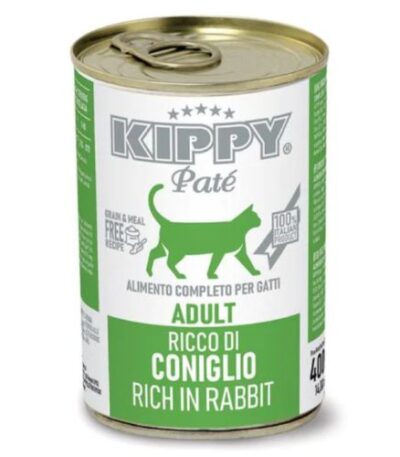 Kippy Pate Adult Cat Wet Food Cans with rabbit 400 g