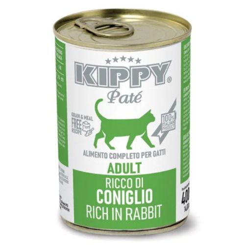 Kippy Pate Adult Cat Wet Food Cans with rabbit 400 g