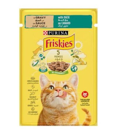 Purina Friskies Duck Chunks in Gravy Wet Cat Food Pouch 85g