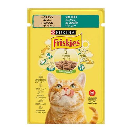 Purina Friskies Duck Chunks in Gravy Wet Cat Food Pouch 85g